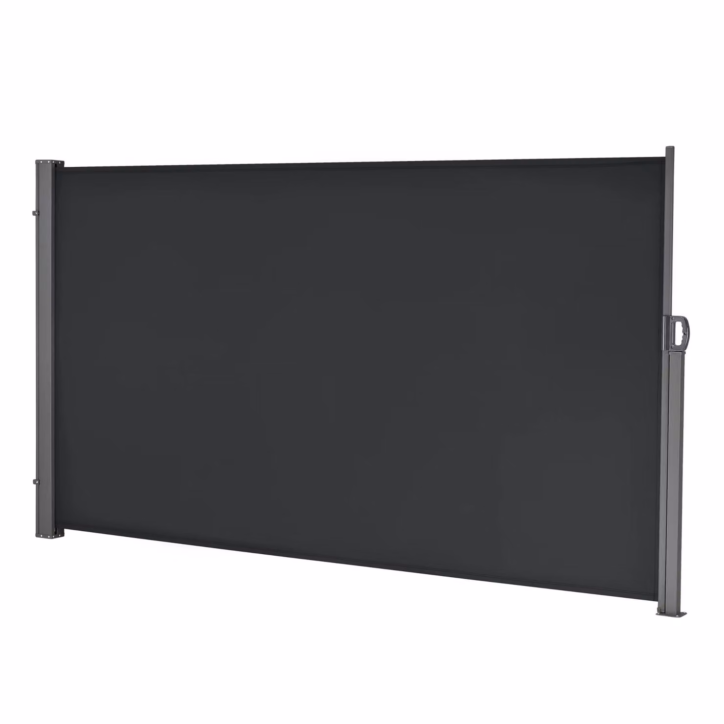 Parabrezza In And OutdoorMatch Sierra - Tenda laterale estensibile - 300 x 160 cm - Antracite e nero - Acciaio e tessuto
