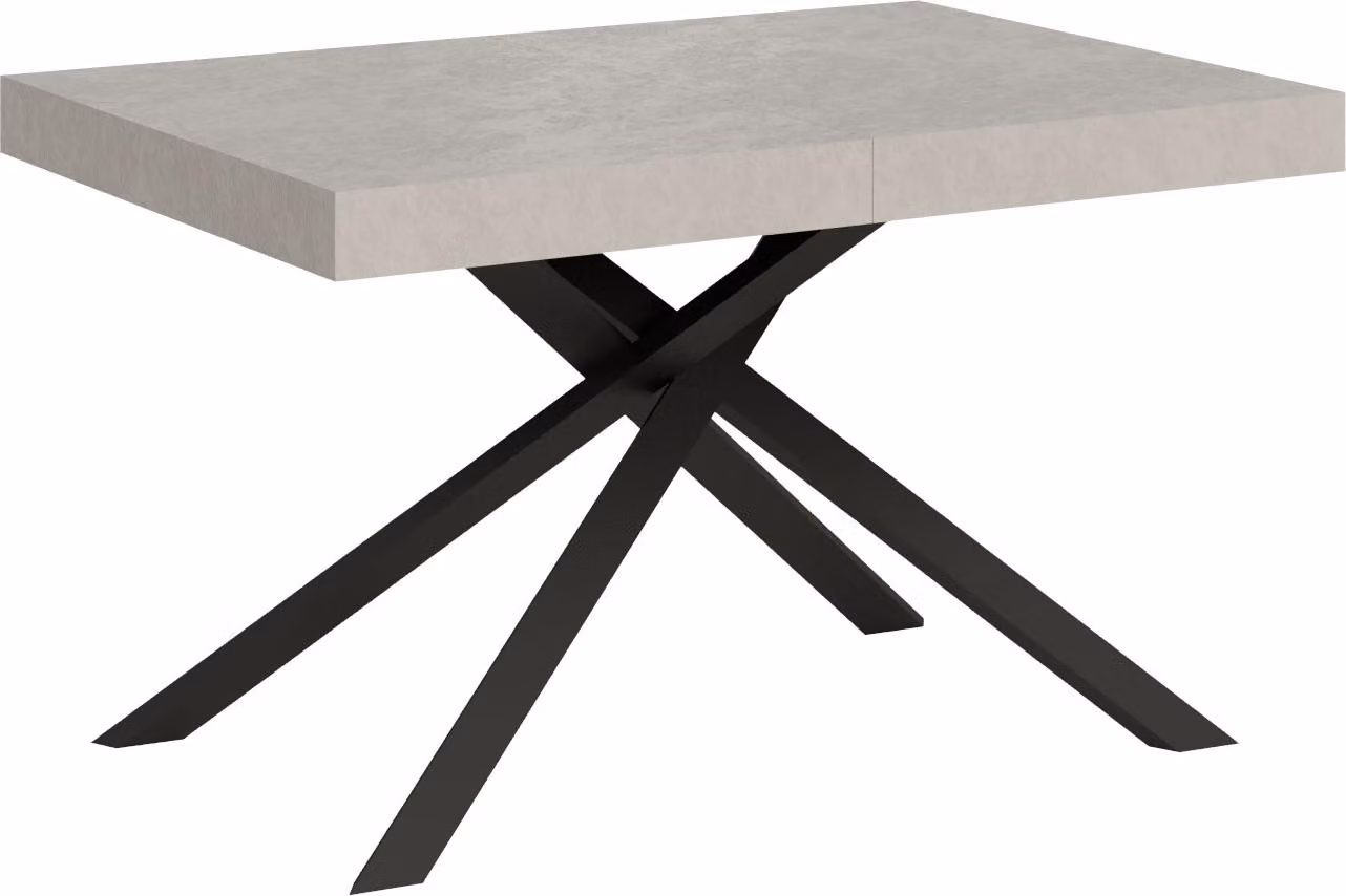 ITYHOME - Tavolo allungabile 120/204x80 cm Karida cashmere gambe antracite
