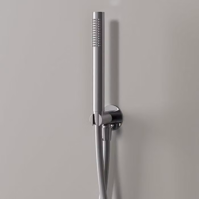 Set doccia Kronenbach modello 1, con soffione a mano rotondo e raccordo a muro