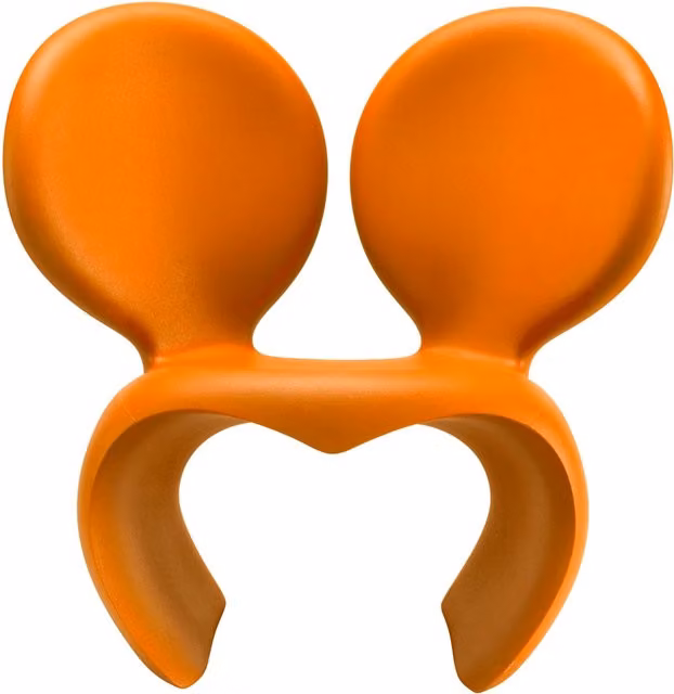Poltrona moderna Qeeboo Don't f**k with the mouse in polietilene arancione