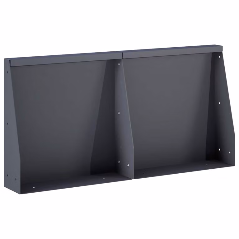 Set di 2 pezzi di muretti per aiuole rialzate vidaXL in acciaio color antracite, L: 40 cm, P: 12 cm, H: 50 cm