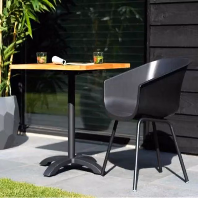 Set di 2 sedie da giardino AMALIA Element Alu HARTMAN in alluminio nero opaco con braccioli