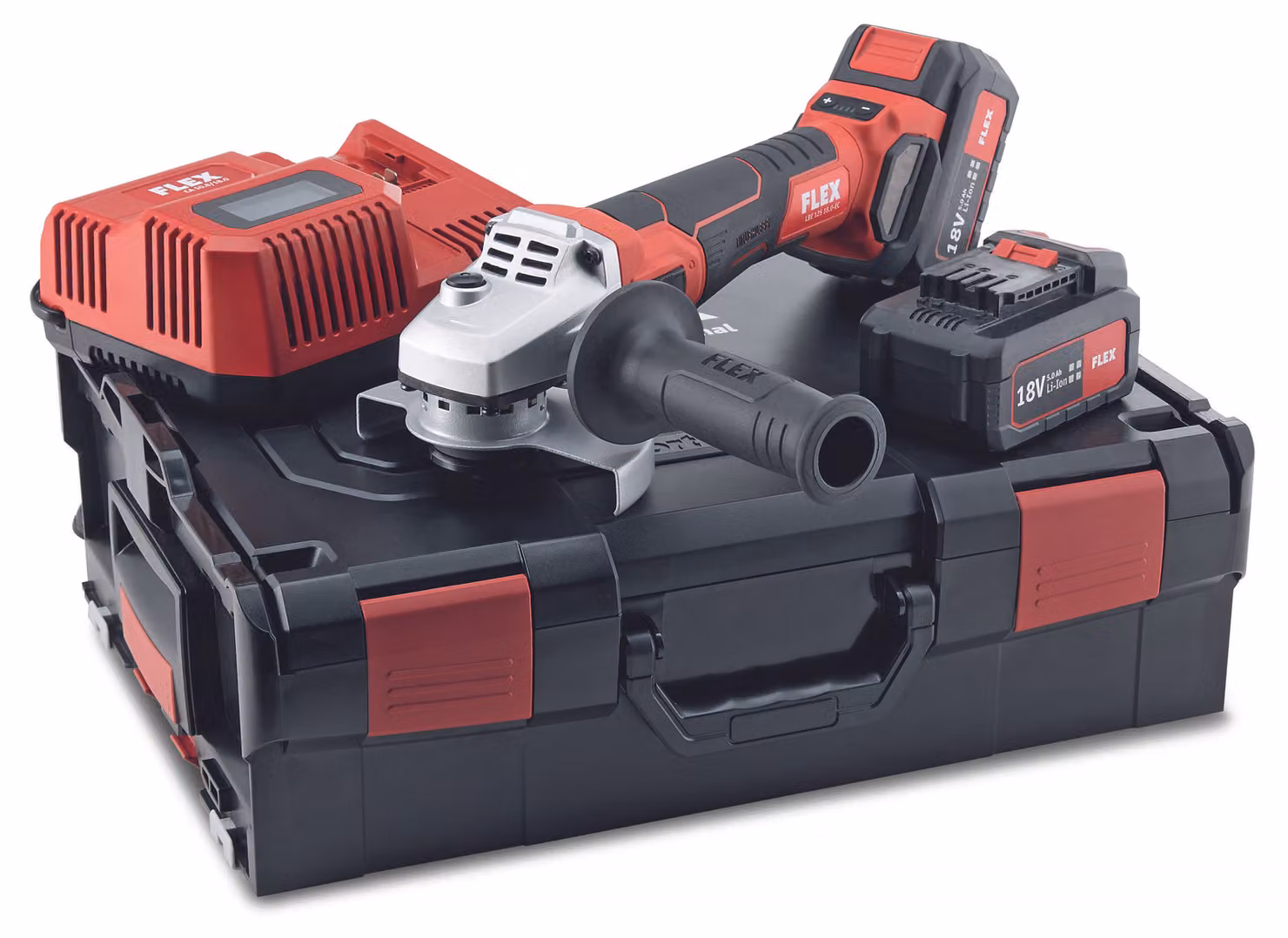 Flex Akku Winkelschleifer LBE 125 18.0-EC/5.0 Set (18 V, inkl. 2 Akkus 5,0 Ah)