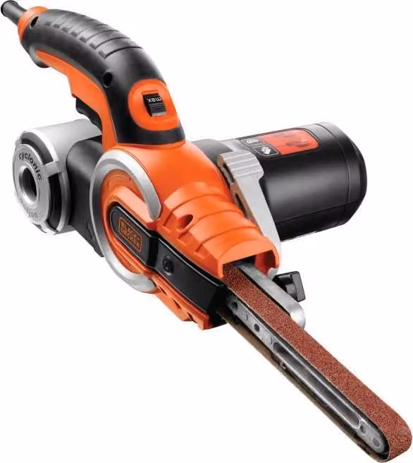 Lima elettrica BLACK+DECKER KA902EK-QS, 400 W, velocità variabile, con valigetta, 3 bracci abrasivi e nastri abrasivi