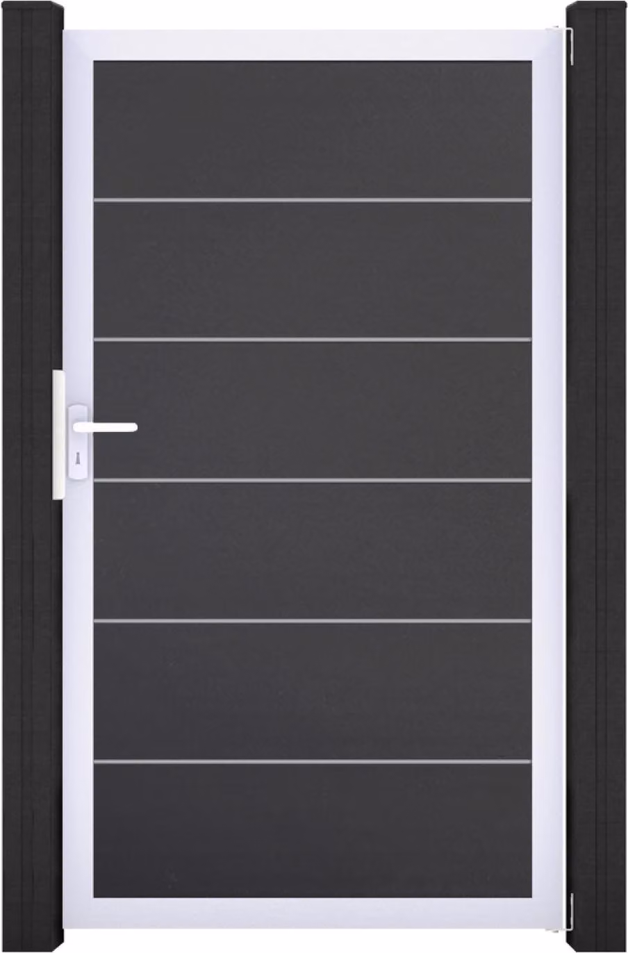 GroJa BasicLine Sistema a innesto in PVC Premium Universal porta singola con telaio in alluminio grigio antracite