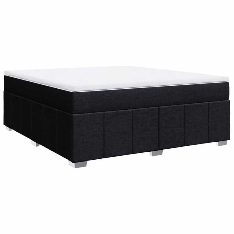 Giroletto a Molle con Materasso Nero 180x200 cm in Tessuto