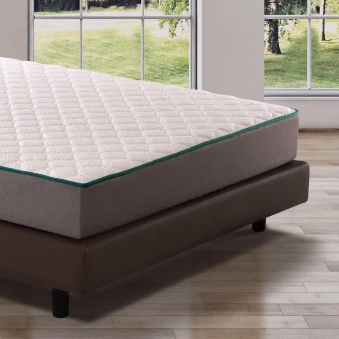 Letto singolo 80x190 cm, con materasso in memory foam ad alta densità, 23 cm di spessore, colore bianco, con effetto massaggio