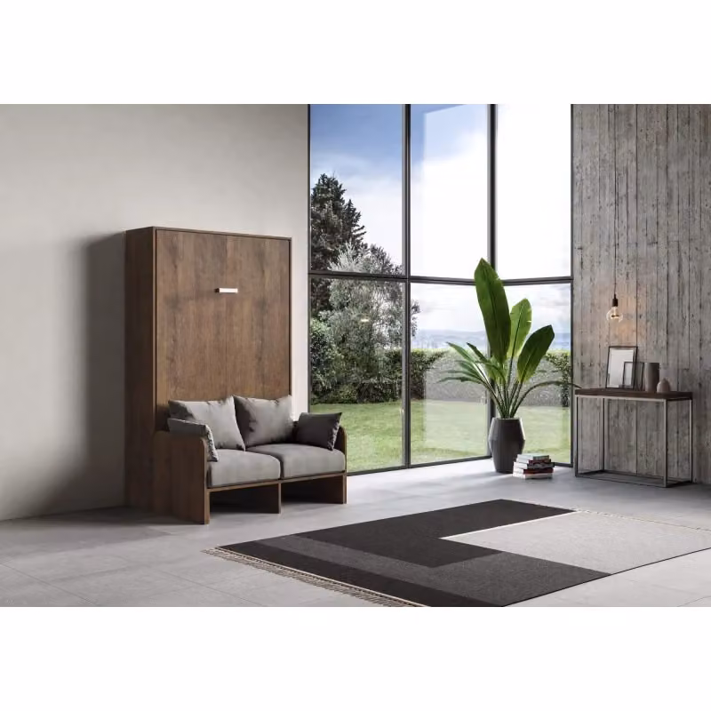 Letto a scomparsa verticale Kentaro Sofà Itamoby colore Noce con struttura in legno e metallo – 2