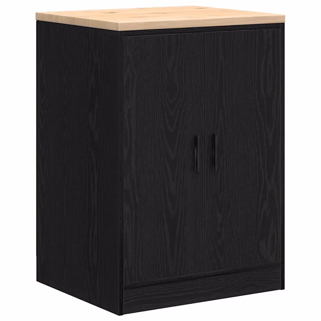 Mobile contenitore da garage HELLOSHOP26 in legno di pino nero L: 60 cm, P: 51 cm, H: 85 cm – 2
