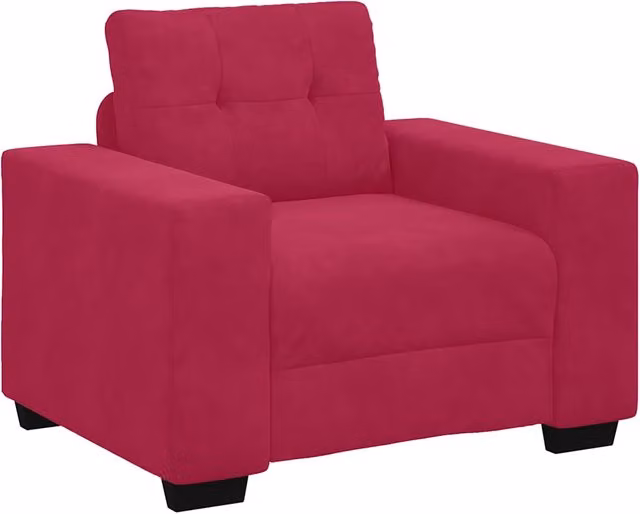 Divano moderno in velluto rosso per soggiorno e camera da letto L: 100 cm, P: 78 cm, H: 80 cm – 1