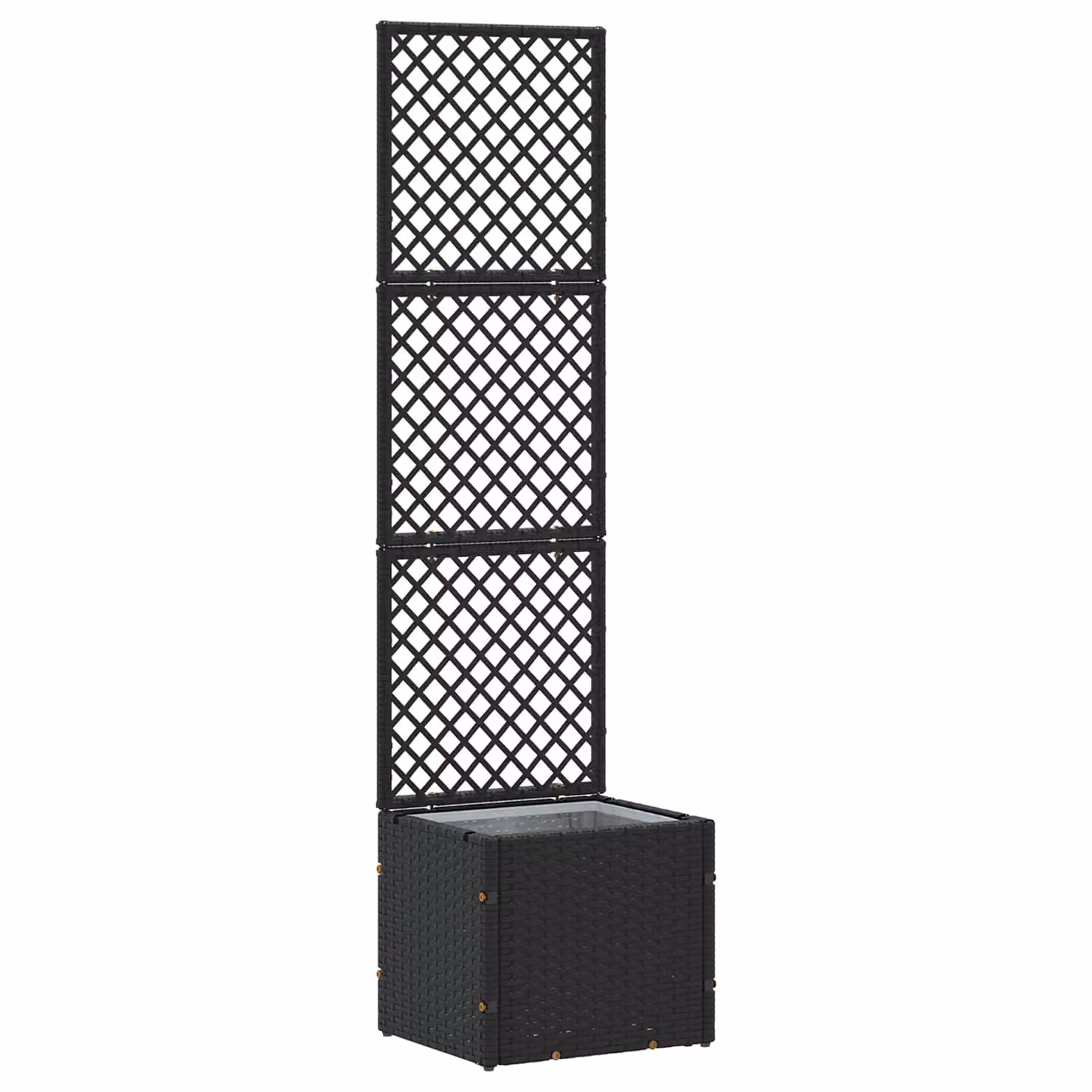 Fioriera a traliccio da giardino con vaso vidaXL in metallo Nero L: 35 cm, P: 30 cm, H: 135 cm