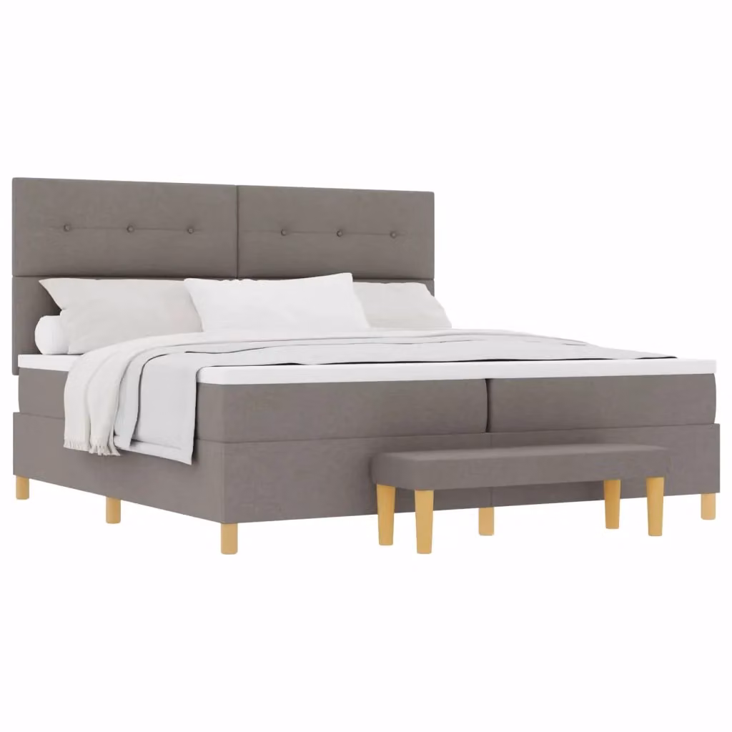 Letto a molle con testiera Talpa vidaXL in tessuto beige o grigio L: 200 cm, P: 200 cm, H: 128 cm – 2