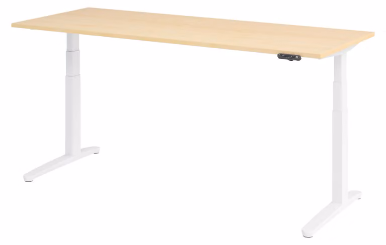 Scrivania elettrica bümö modello XBHM - Finitura: Noce, Struttura: Bianco, Dimensioni: 200 x 80 cm