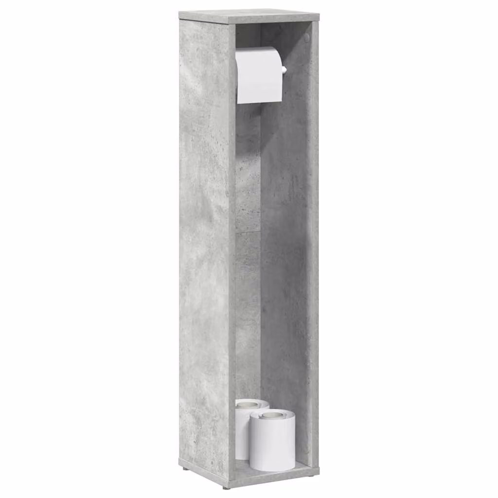 vidaXL Mobiletto da bagno moderno con portarotolo Grigio, L/P/H: 20,5 x 20 x 90 cm
