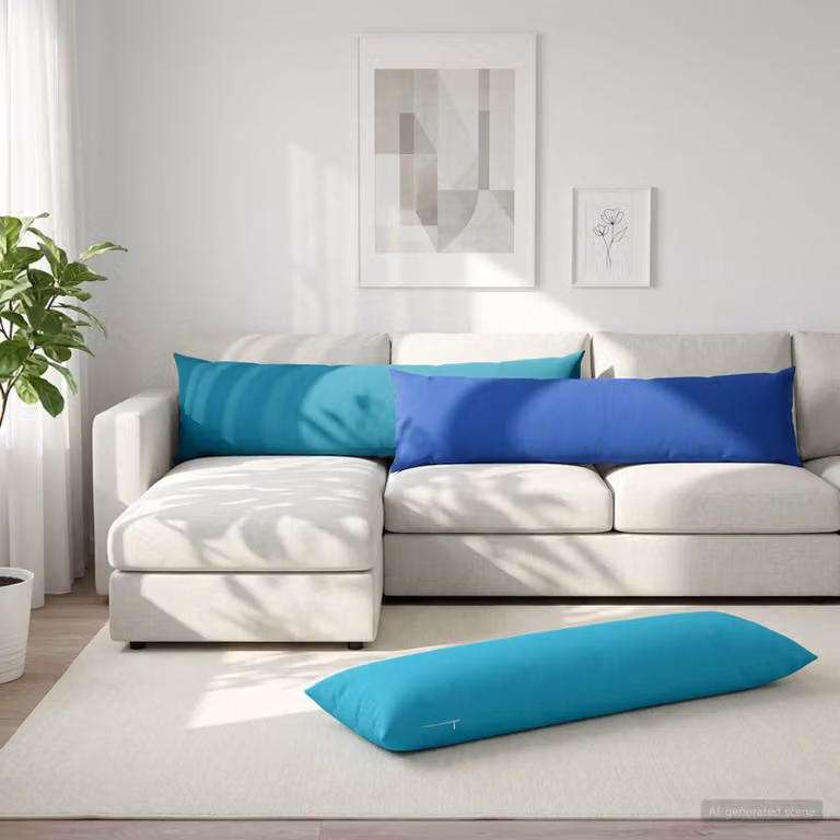 vidaXL Cuscino con cuscino HEERLEN Blu Reale 40 x 145 cm Poliestere