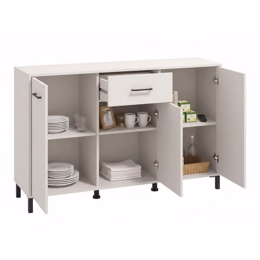 Madia Laerru DMORA Credenza con un cassetto Bianco Crema L: 138 cm, P: 40 cm, H: 90 cm – 2