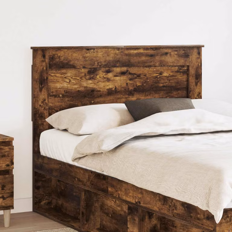 Testiera per letto vidaXL in legno ingegnerizzato rovere fumé marrone