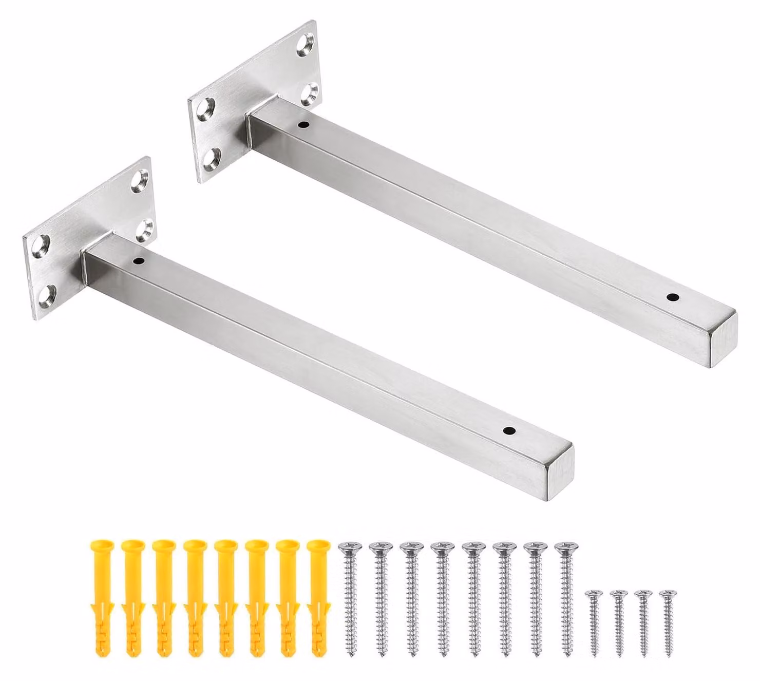 Solidchoice - Set di 2 supporti a parete per mensole, in acciaio inossidabile, da 25,4 cm