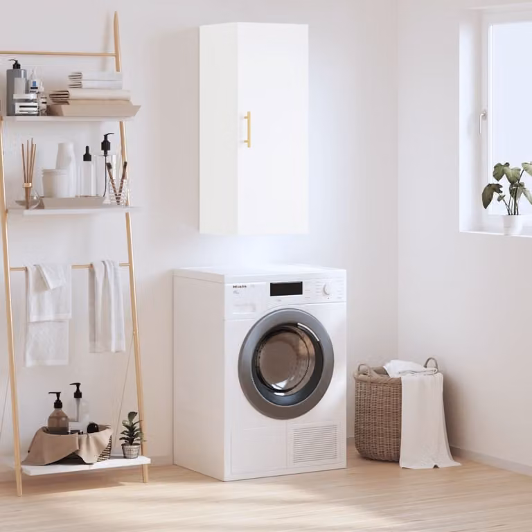 Mobile a parete moderno vidaXL Bianco con ante a battente L/P/H: 34,5 x 34 x 90 cm