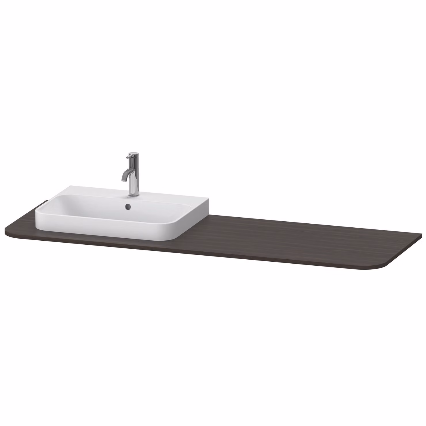 Console Duravit Happy D.2 Plus, 1600x550 mm, 1 découpe à gauche, pour meuble sous-lavabo HP4944, HP4963, HP4973, HP031HL6969, HP031HL6969