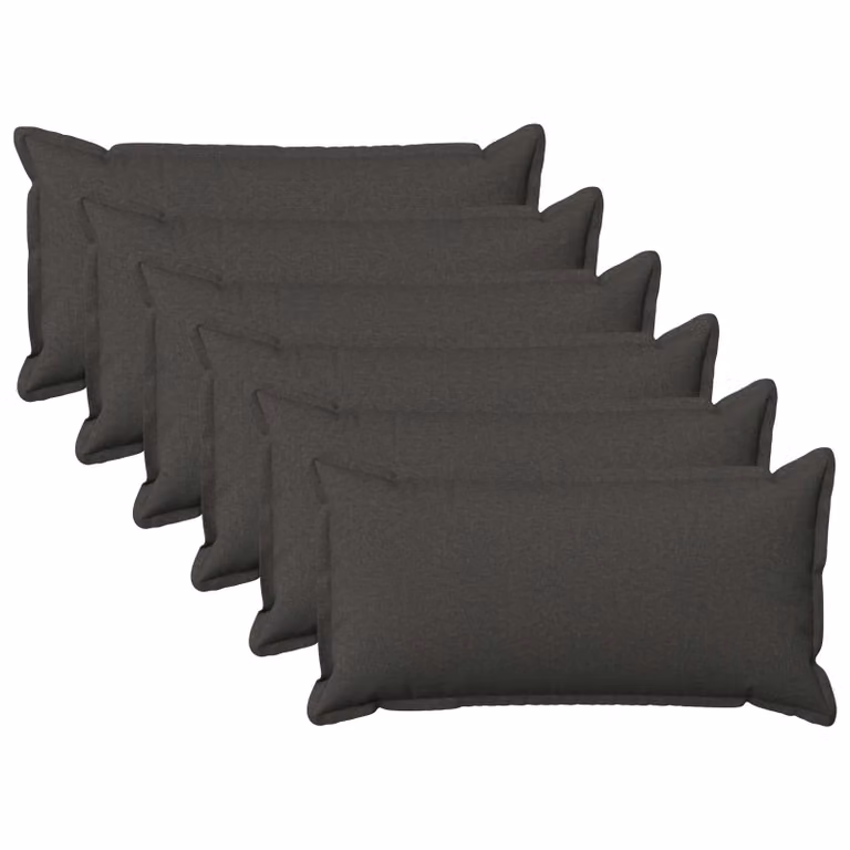 Set di 6 cuscini vidaXL HOUTEN grigio, rivestimento in poliestere lavabile e rimovibile, L/P/H: 70 x 40 x 40 cm