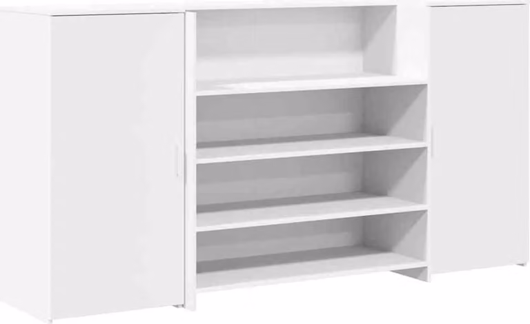 Scrivania per Reception Bianca 200x50x103,5 cm in Legno Massello