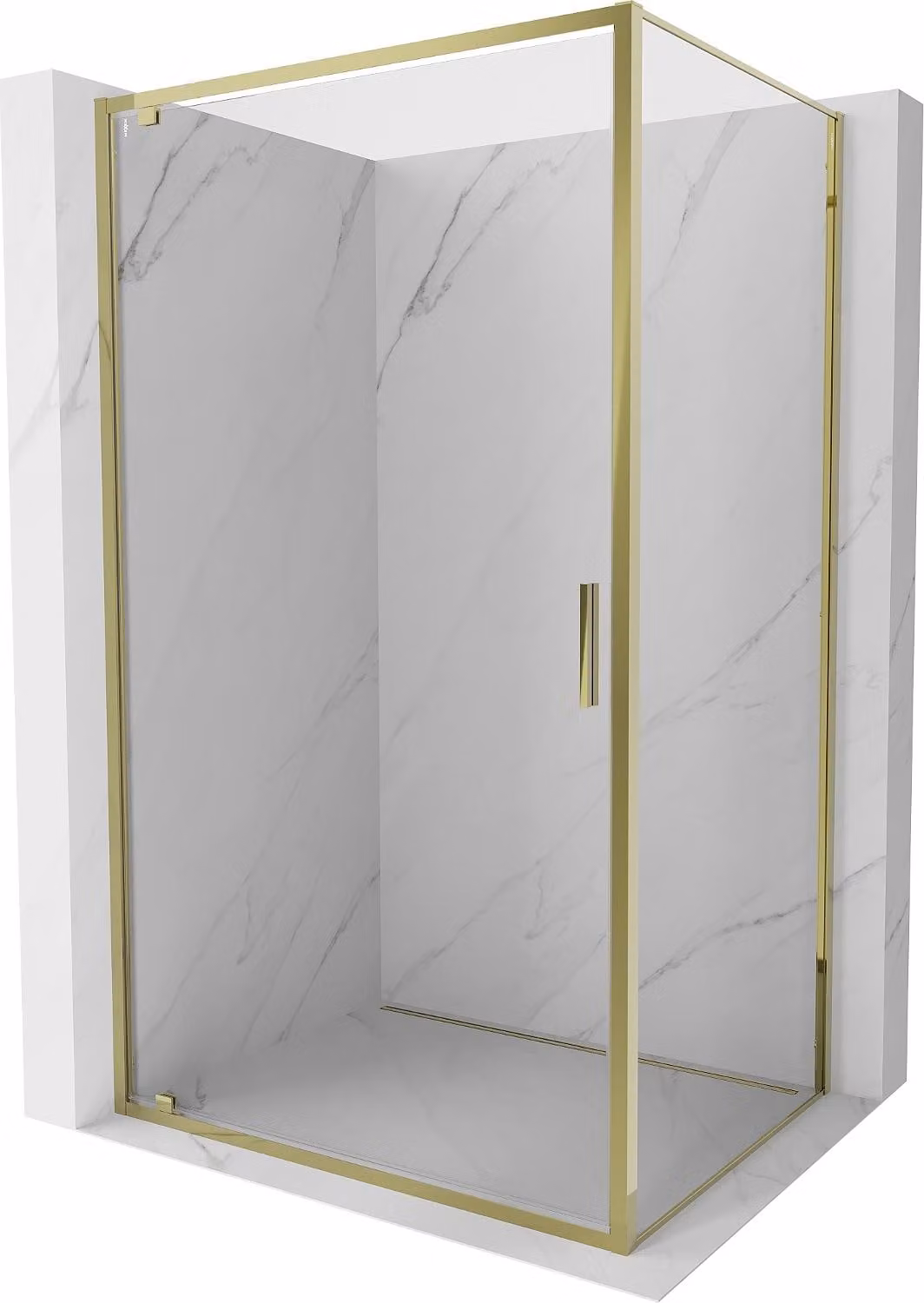 Mexen Exo cabina doccia a battente 80 x 90 cm, trasparente, oro - 8181-080-090-50-00