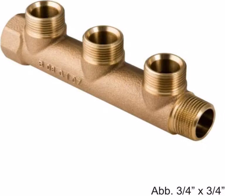 Collettore Geberit PushFit Mepla 3/4" x 3/4", triplo, canna di fucile