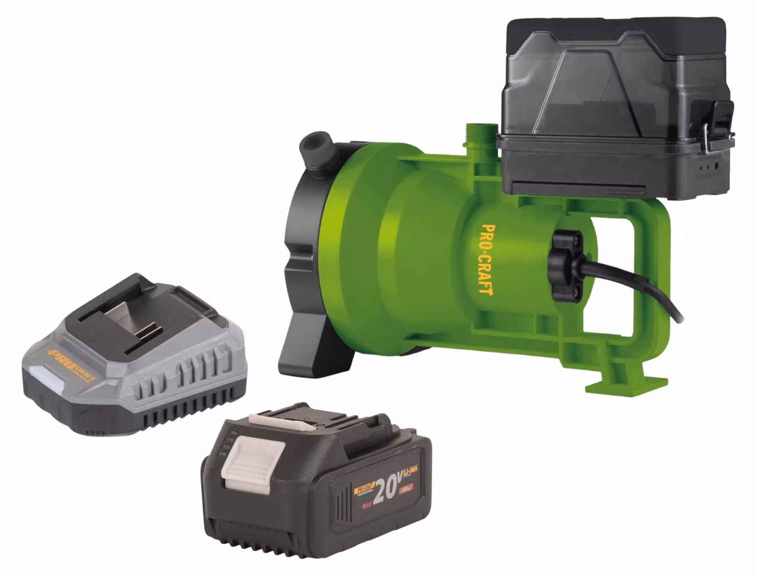 Pompa sommersa a batteria Procraft CPN21bb 20 V 3200 l/h + 1x batteria 4,0 Ah + caricabatteria