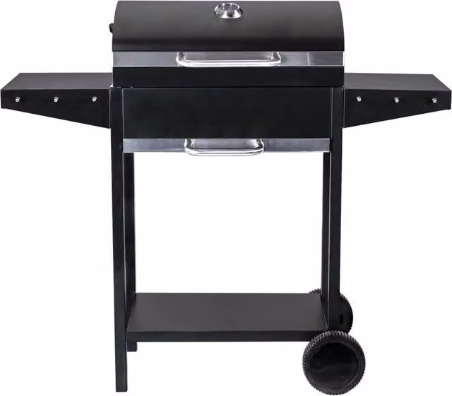 Barbecue a carbonella Bizon HABITAT ET JARDIN in acciaio nero L: 119 cm, P: 50 cm, H: 101 cm – 1