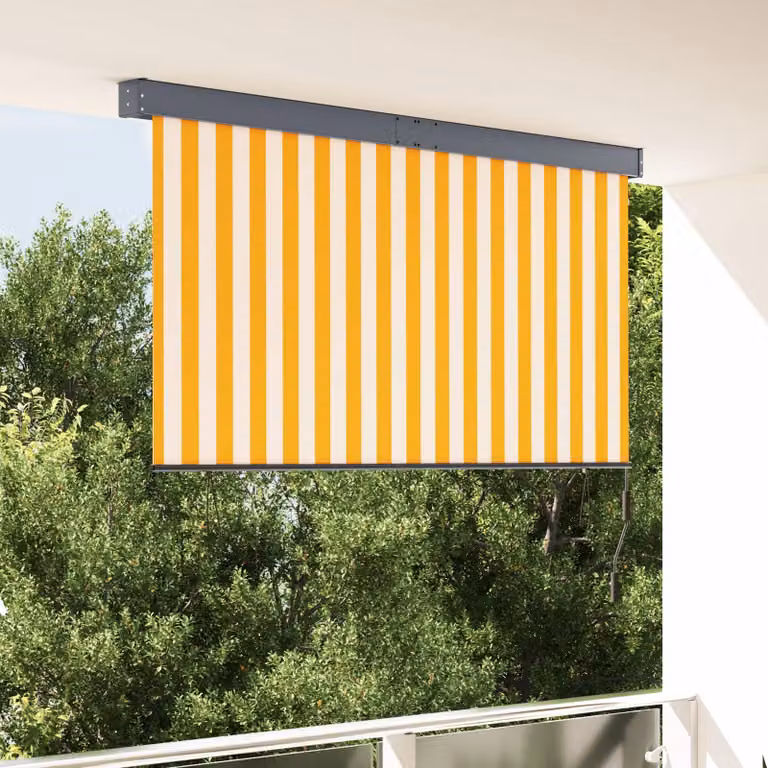 vidaXL Tenda a rullo in poliestere e alluminio, Bianco e Arancione, L: 180 cm, H: 250 cm