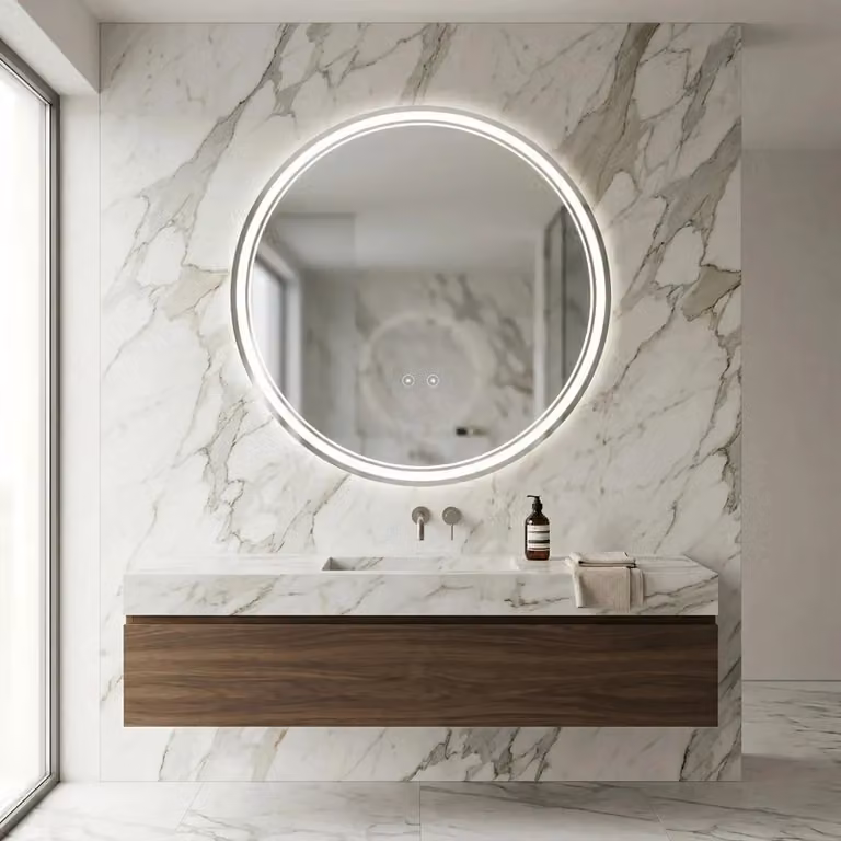 Specchio Led Soft 90 Rea con Touch Switch e Design Minimalista Round Bianco