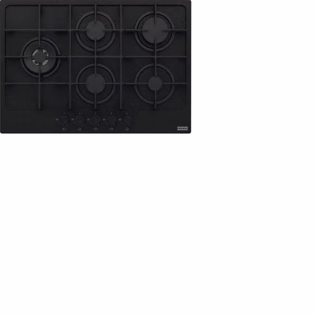 Piano cottura a gas Franke Maris 750 FHMA 755 4G DCL MB C con 5 fuochi, vetro nero opaco e griglie in ghisa, L: 73 cm