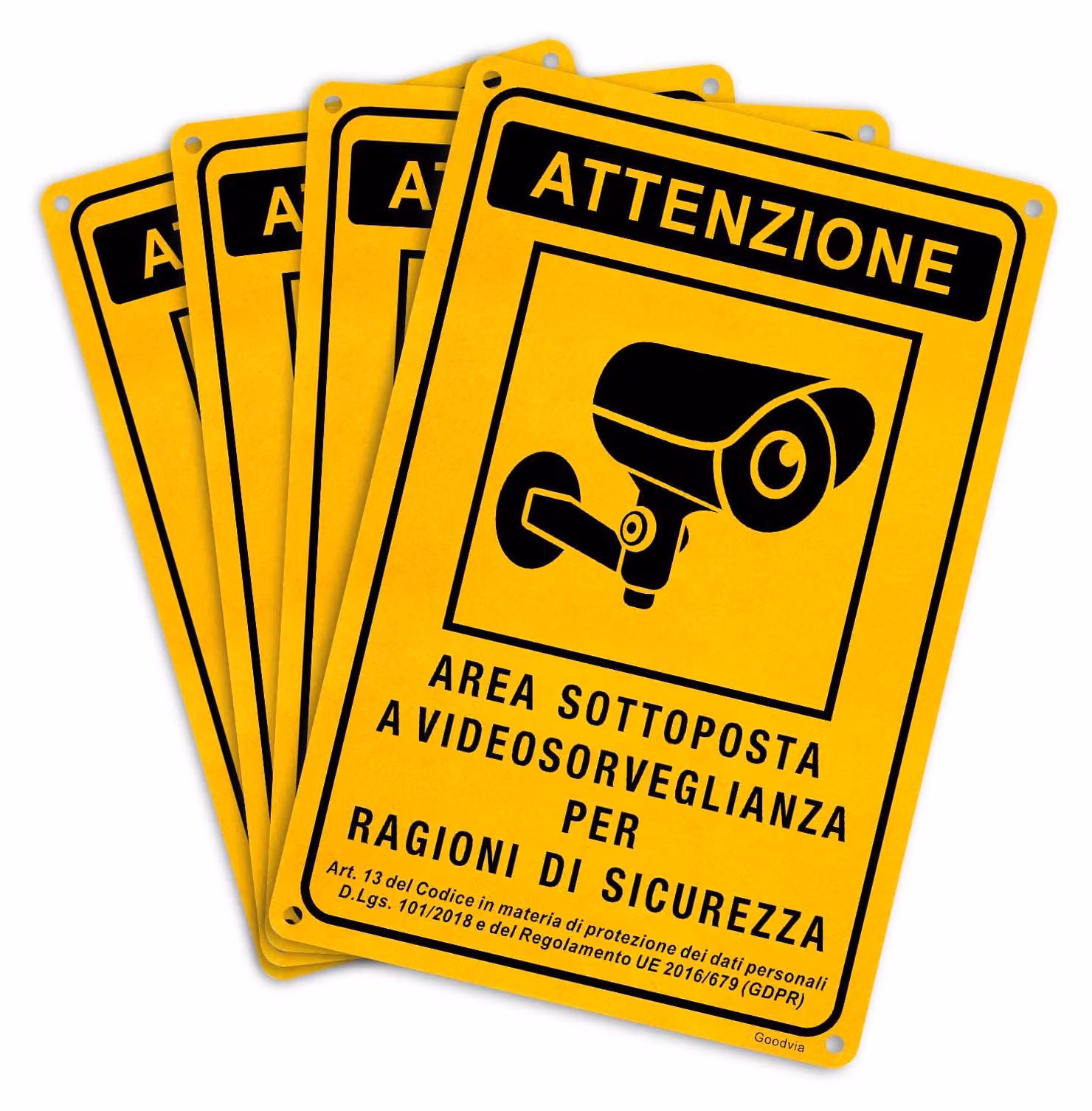 Telecamera di sicurezza, alluminio, 15 x 15 cm, confezione da 4 pezzi