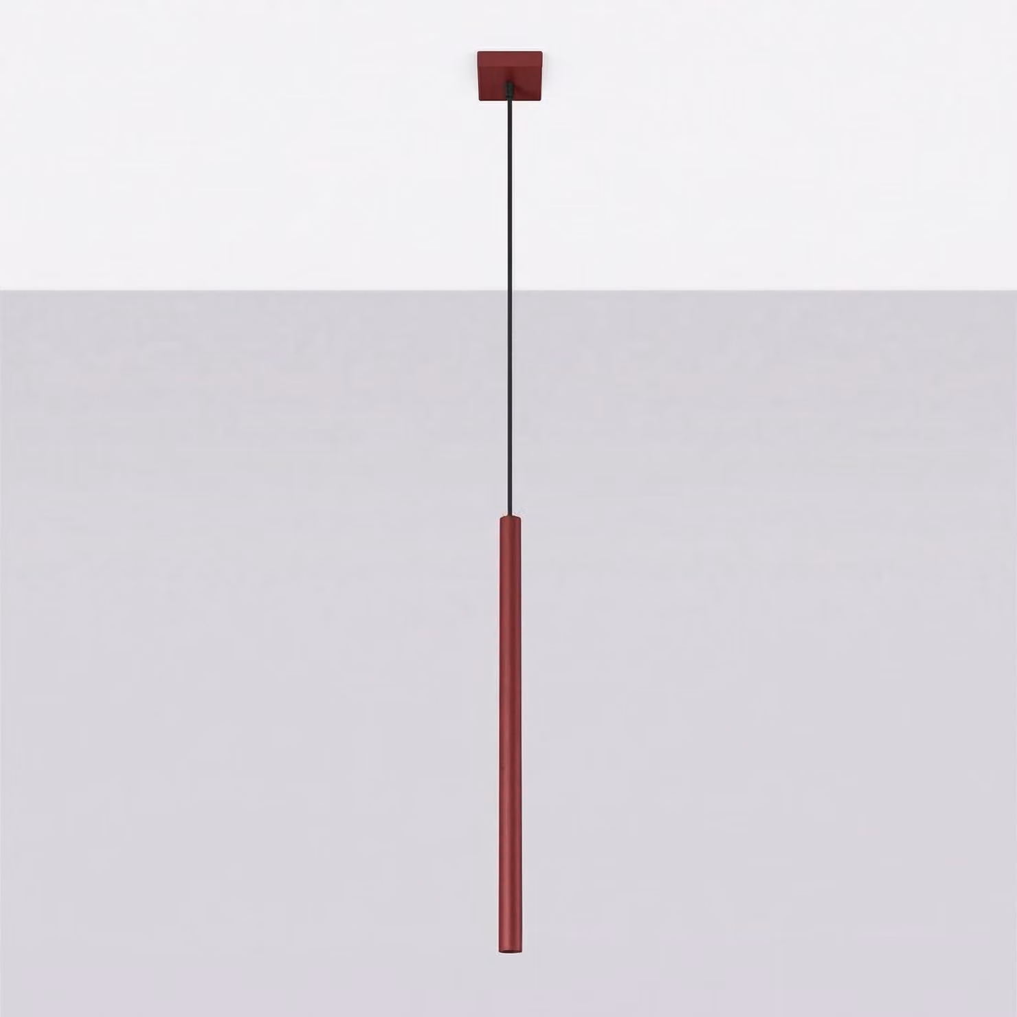 Lampada a sospensione PASTELO 1 bordeaux 1xG9 8W acciaio 120x8x8 cm Sollux Lighting