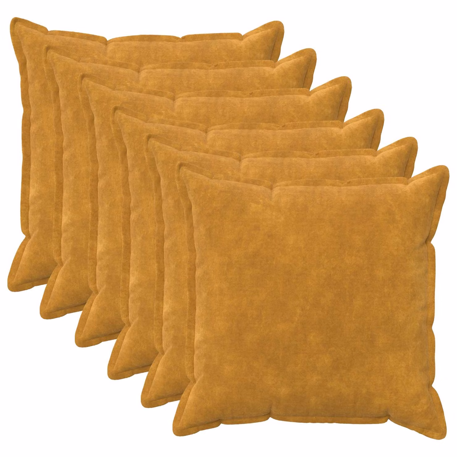 Set di 6 federe vidaXL HOUTEN gialle in microfibra fleece, L 70 x L 70 cm