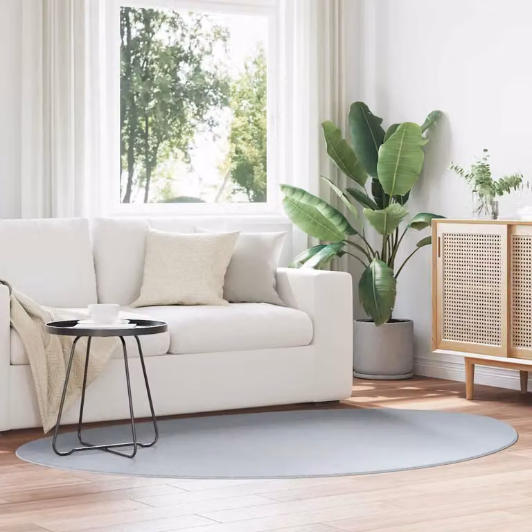 Tappeto moderno vidaXL HUARTE Grigio in poliestere, lavabile e antiscivolo, L 140 x P 200 cm