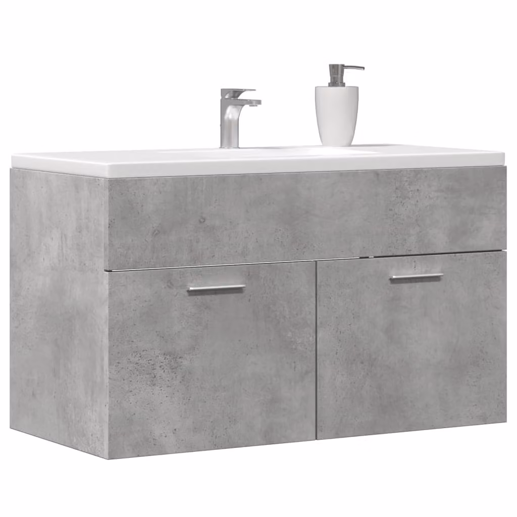 Mobile Lavabo da Bagno vidaXL Grigio Cemento, L 90 x P 38,5 x H 46 cm