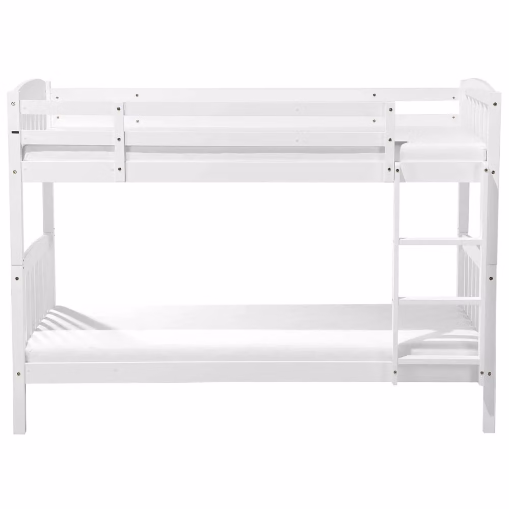 Letto a castello Beliani in legno di pino bianco per bambini, L/P/H: 210 x 90 x 150 cm – 2
