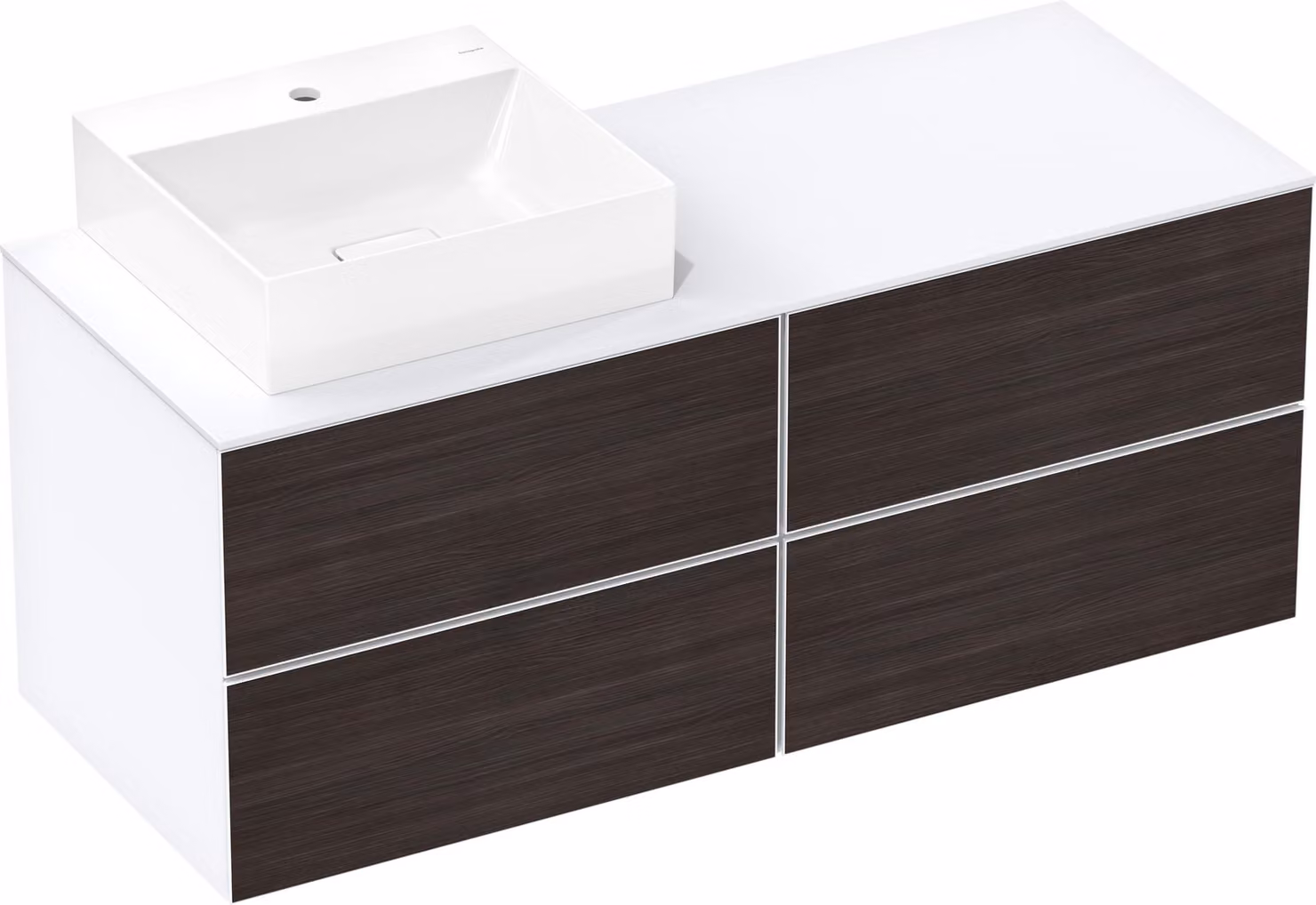 hansgrohe Xevolos E Console, 1 découpe à gauche, 1370x550mm, pour vasque à poser, 54205700, 54205700