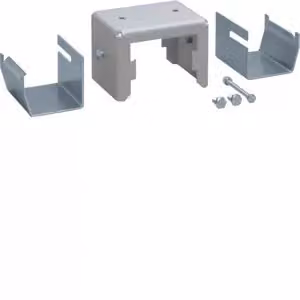 Set di staffe in lamiera d'acciaio per binario di collegamento a soffitto DABA 50x80 mm, colore alluminio bianco