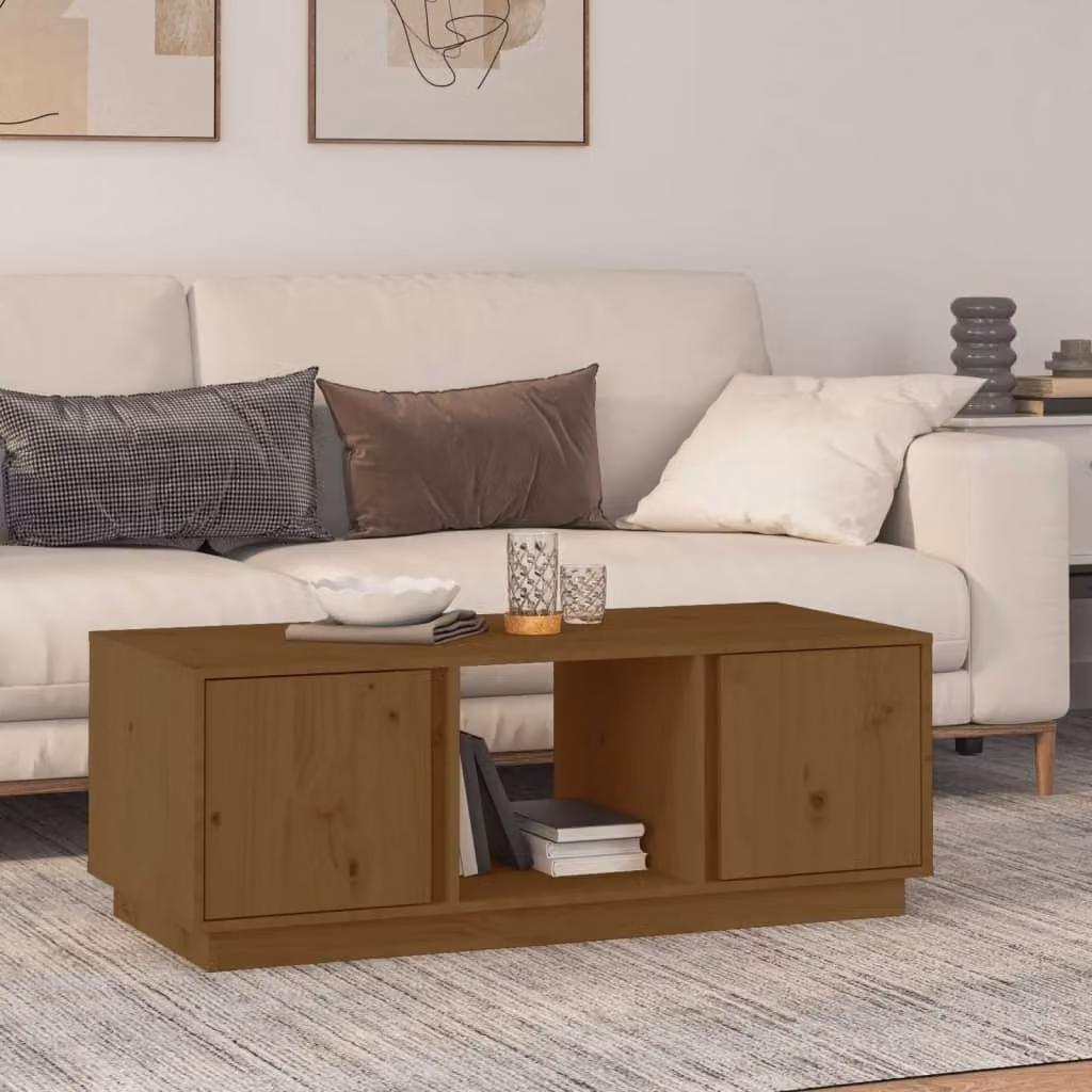 Maison Exclusive - Tavolino da salotto marrone miele 110x50x40 cm in legno massello di pino
