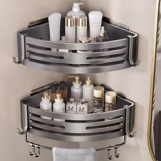 Supporti per doccia per bagno - 2 pezzi - Angolari - Ideali per il bagno - Organizzatori - Ganci