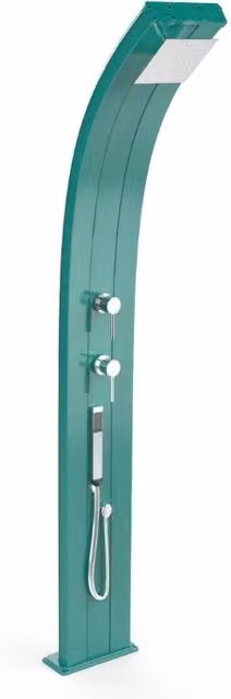 Doccia Solare in Alluminio Dada Top Line Arkema Design con Miscelatore e Doccetta Colore Smeraldo CV-D340-TL/6700