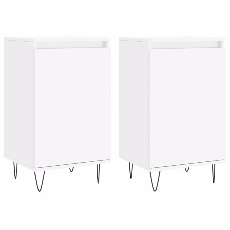 Credenze 2 pz Bianche 40x35x70 cm in Legno Multistrato