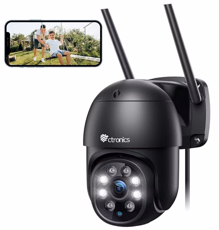 Telecamera di sorveglianza PTZ - Wi-Fi - Esterno - 2K 3MP - IP66 - Rilevamento persone - Audio bidirezionale