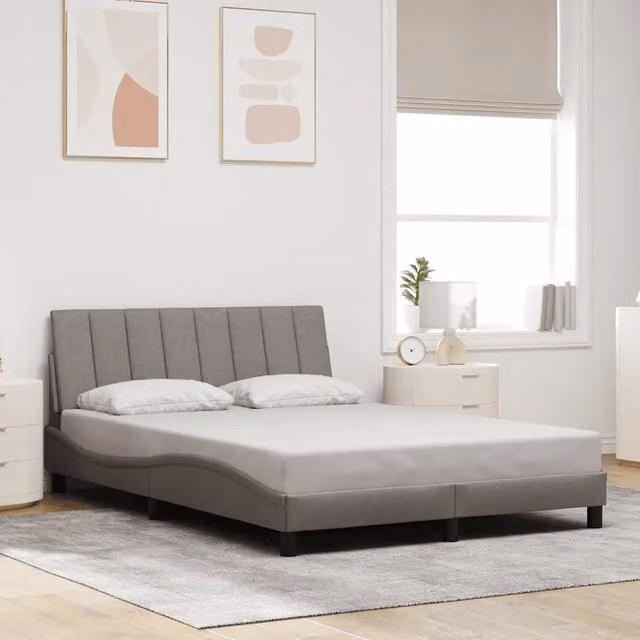 Giroletto senza Materasso-Struttura Letto Hanko Tortora 140x200 cm in Tessuto 891011