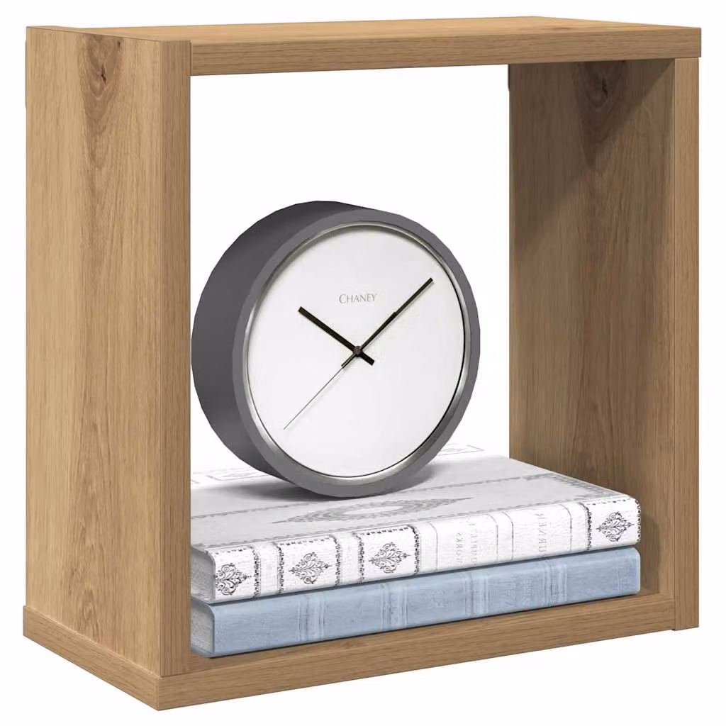 Set di 6 mensole a cubo vidaXL da parete in legno marrone, stile moderno, L 30 x P 15 x H 30 cm