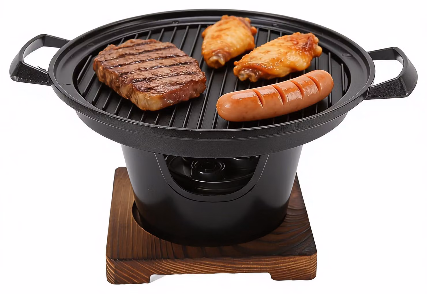 Mini griglia a carbone Hibachi, portatile e senza fumo