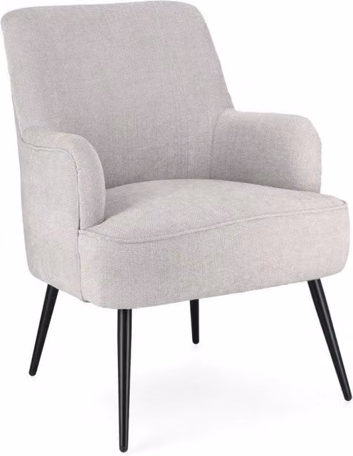 Poltrona Soggiorno 60x67x79 cm Adeline in Tessuto Grigio Chiaro